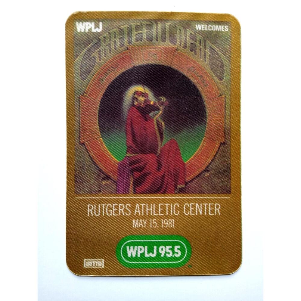 Grateful Dead 1981 Original Radio Station Backstage Pass Skeleton Plays Violin